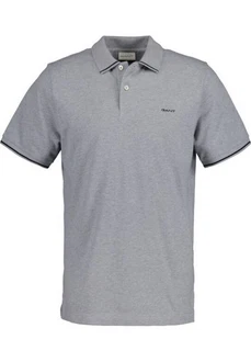 Gant Tipping Pique Rugger Poloshirt grau/graumeliert/schwarz Gant Tipping Pique Rugger Poloshirt grau/graumeliert/schwarz