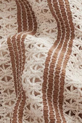 Next Kurzarmhemd mit Häkeldetail und Streifen Braun/Beige/Gelb/Rot