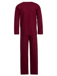 Henry Terre Schlafanzug Pyjama Set Oregon Portland Bordeaux/Dunkelrot/Rot