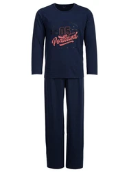 Henry Terre Schlafanzug Pyjama Set Oregon Portland Dunkelblau/Blau