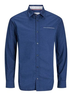 JACK & JONES Hemd Remy Dunkelblau/Blau/Hellblau