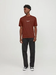 Jack & Jones T-Shirt JORVESTERBRO kastanienbraun / wei