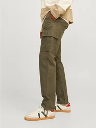 Jack & Jones Cargohose JPSTKANE BARKLEY CARGO PANT Khaki/Dunkelgrün