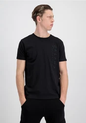 Alpha Industries T-Shirt Embroidery T Schwarz/Dunkelblau