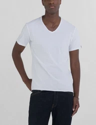 Replay V-Shirt Weiß/Creme/Grau