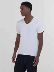 Replay V-Shirt Weiß/Creme/Grau