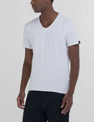 Replay V-Shirt Weiß/Creme/Grau