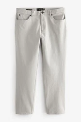 Next Straight Fit Hose im Jeans-Stil Khaki/Grau/Hellgrau