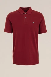 WE Fashion Poloshirt Dunkelbraun/Braun/Dunkelrot