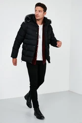 Buratti Winterjacke Schwarz/Dunkelrot/Hellblau
