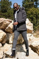 Buratti Winterjacke Schwarz/Grau/Dunkelbraun/Dunkelgrün/Dunkelgrau/Braun/Khaki