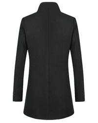 Allthemen Wollmantel Slim Fit Lang Business Herren Dunkelgrün/Schwarz/Dunkelgrau