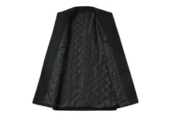 Allthemen Wollmantel Slim Fit Lang Business Herren Dunkelgrün/Schwarz/Dunkelgrau