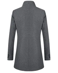 Allthemen Wollmantel Slim Fit Lang Business Herren Dunkelgrau/Grau/Hellgrau/Dunkelblau