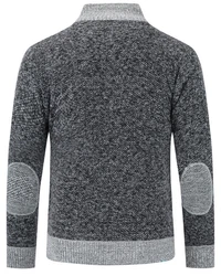 Allthemen Herren Cardigan Grobstrick Grau/Dunkelgrau/Hellgrau/Dunkelblau