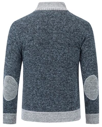 Allthemen Herren Cardigan Grobstrick Dunkelblau/Grau