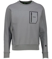 BOSS Sweatshirt Herren SALBIQ (1-tlg) Grau/Hellgrau/Dunkelgrau