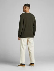 Jack & Jones Strickpullover Hill (1-tlg) Dunkelgrün/Khaki