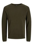 Jack & Jones Strickpullover Hill (1-tlg) Dunkelgrün/Khaki