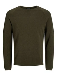 Jack & Jones Strickpullover Hill (1-tlg) Dunkelgrün/Khaki