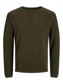 Jack & Jones Strickpullover Hill (1-tlg) Dunkelgrün/Khaki Jack & Jones Strickpullover Hill (1-tlg) Dunkelgrün/Khaki