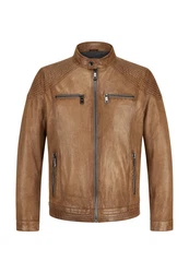 Milestone Lederjacke MSParker Braun/Beige