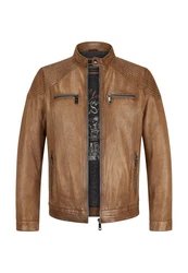 Milestone Lederjacke MSParker Braun/Beige
