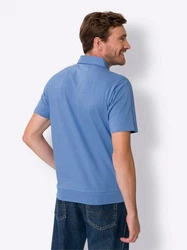 Sieh an! T-Shirt Kurzarm-Poloshirt Pastell/Hellblau/Blau/Grau