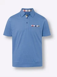 Sieh an! T-Shirt Kurzarm-Poloshirt Pastell/Hellblau/Blau/Grau