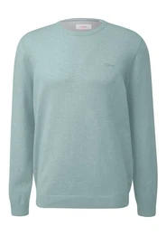 Rundhalspullover Pullover (1-tlg) Rundhals-Ausschnitt, langarm, Logo-Stickerei