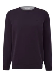 Rundhalspullover Pullover (1-tlg) Rundhals-Ausschnitt, langarm, Logo-Stickerei