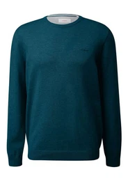 Rundhalspullover Pullover (1-tlg) Rundhals-Ausschnitt, langarm, Logo-Stickerei