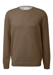Rundhalspullover Pullover (1-tlg) Rundhals-Ausschnitt, langarm, Logo-Stickerei