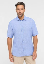 Eterna Kurzarmhemd MODERN FIT EASY IRON Blau/Hellblau