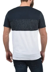 !Solid Kold Herren Rundhalsshirt Kurzarmshirt mit Streifen und Brusttasche Dunkelblau/Grau/Weiß/Blau