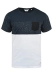 !Solid Kold Herren Rundhalsshirt Kurzarmshirt mit Streifen und Brusttasche Dunkelblau/Grau/Weiß/Blau
