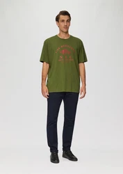 s.Oliver Kurzarmshirt Printshirt Dunkelgrün/Grün