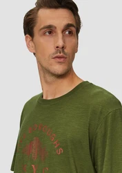 s.Oliver Kurzarmshirt Printshirt Dunkelgrün/Grün