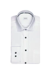 seidensticker Businesshemd BUSINESS KENT PATCH3 Weiß/Creme/Grau