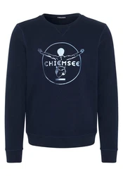 Chiemsee Sweatshirt im Label-Look Blau/Dunkelblau