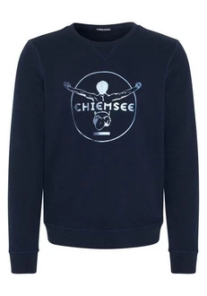 Chiemsee Sweatshirt im Label-Look Blau/Dunkelblau