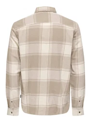 ONLY & SONS Langarmhemd Freizeit Karohemd Holzfäller (4628) Beige (4628)