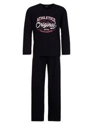 Henry Terre Schlafanzug Pyjama Set Athletics Original Dunkelblau/Lila