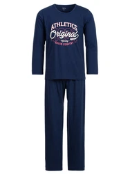 Henry Terre Schlafanzug Pyjama Set Athletics Original Dunkelblau/Blau