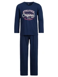 Henry Terre Schlafanzug Pyjama Set Athletics Original Dunkelblau/Blau