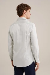 WE Fashion Businesshemd Weiß/Khaki/Grau