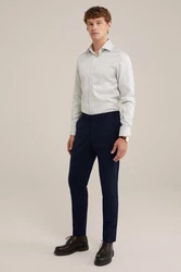 WE Fashion Businesshemd Weiß/Khaki/Grau