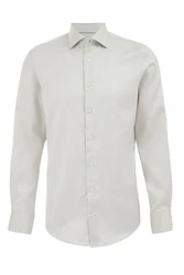 WE Fashion Businesshemd Weiß/Khaki/Grau