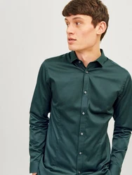 JACK & JONES Hemd 'Parma' Dunkelgrün/Grün