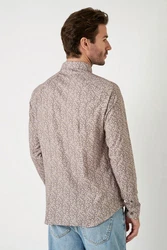 DESOTO Langarmhemd Slim-Fit Hemd Lila/Beige/Rot/Braun/Rosa